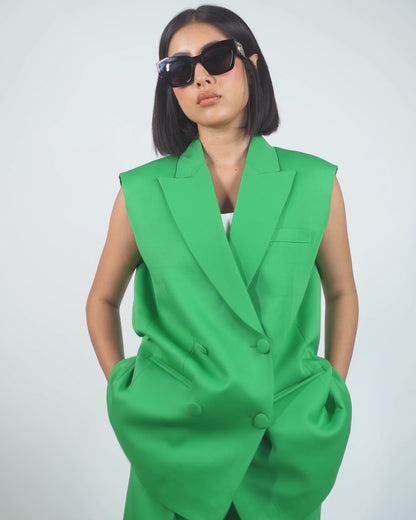 Green Sleeveless Pantsuit