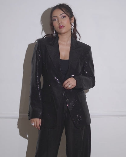 Black Sequin Pantsuit