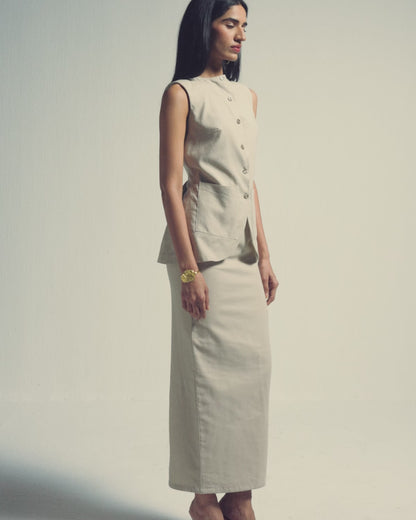 THE LADY DIANNA LINEN SKIRT SUIT