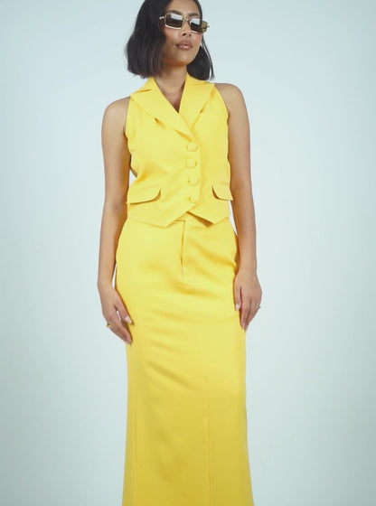Yellow Waistcoat With Skirt