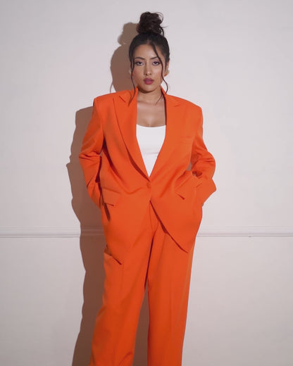 Orange Oversized Pantsuit