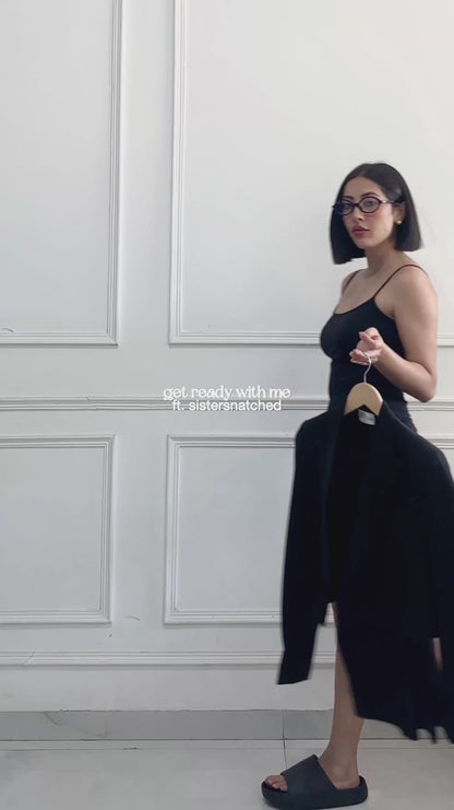 BLACK CROP PANTSUIT