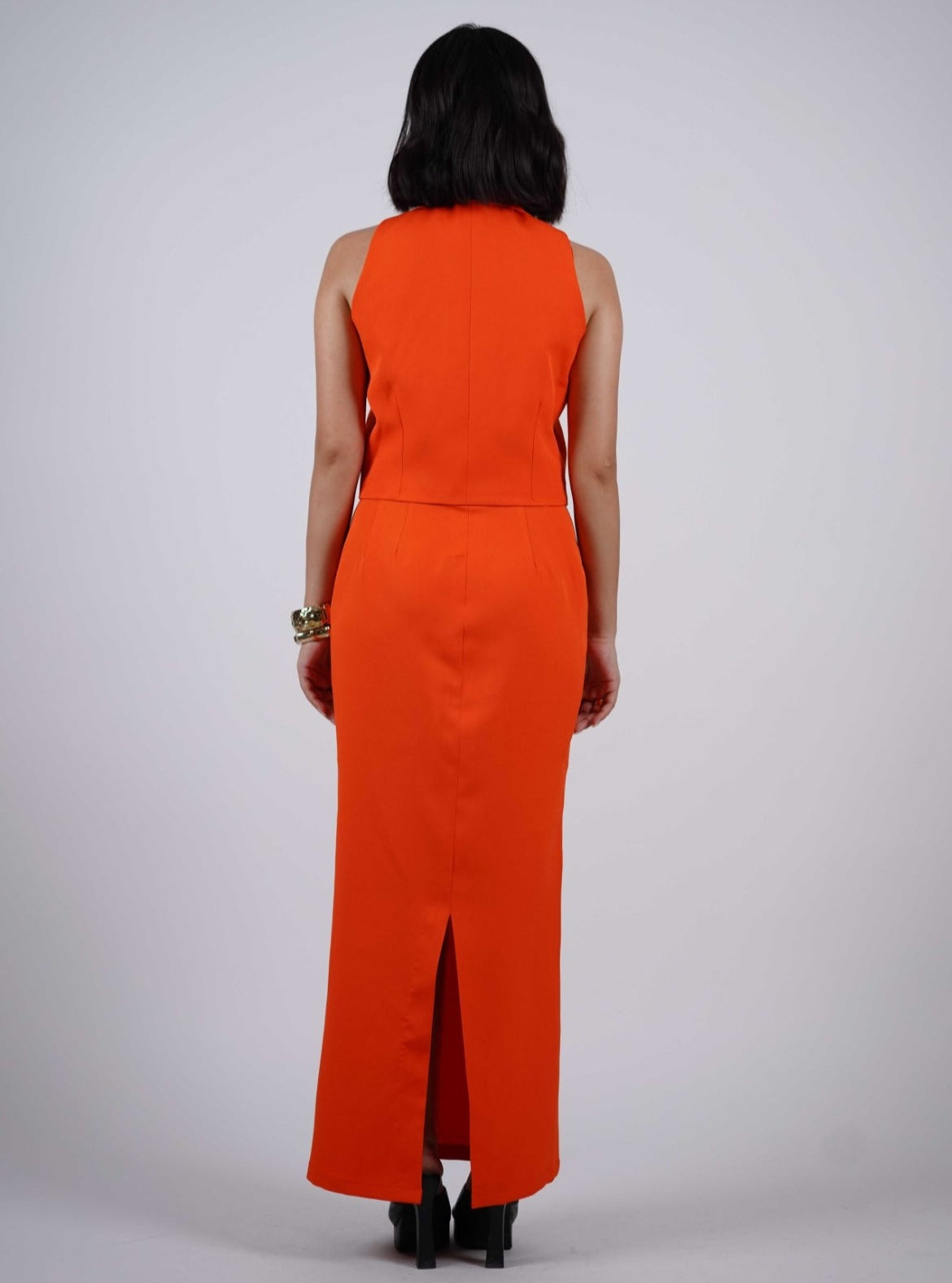 Orange Waistcoat With Skirt