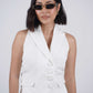 White Double Breasted Waistcoat