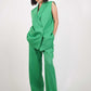 Green Sleeveless Blazer
