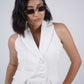 White Double Breasted Waistcoat