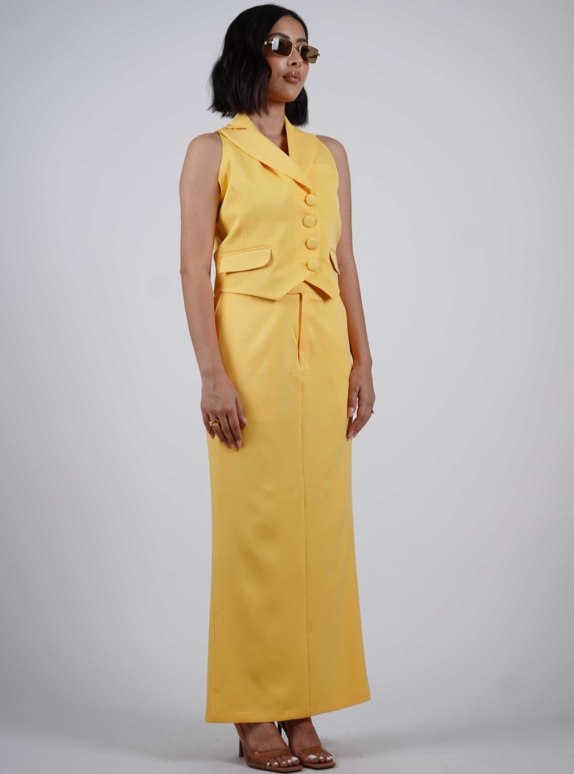 Yellow Waistcoat With Skirt