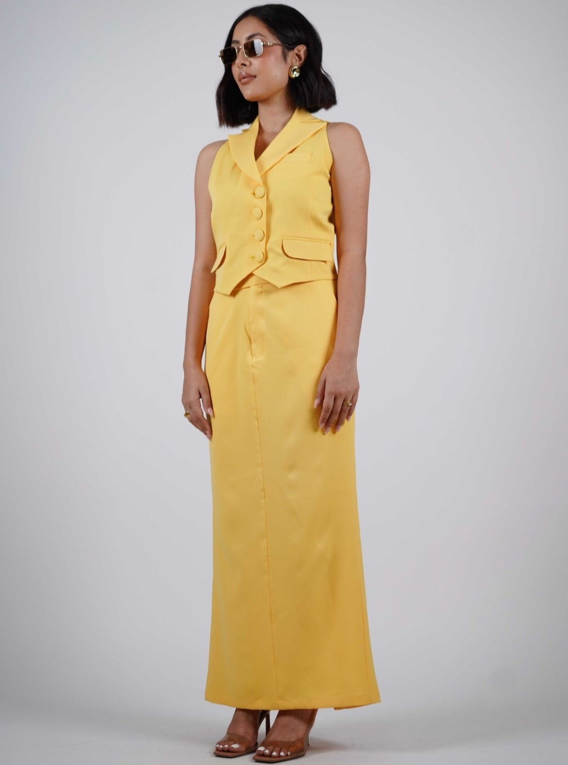 Yellow Waistcoat With Skirt