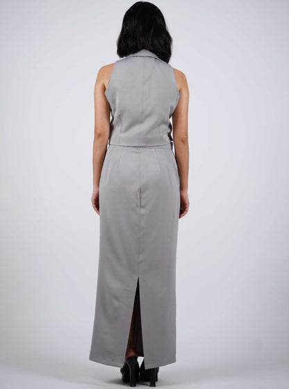 Grey Waistcoat With Skirt
