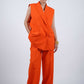 Orange Sleeveless Blazer