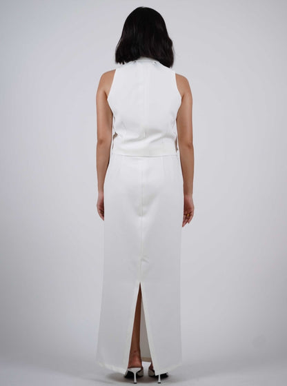 White Waistcoat With Skirt