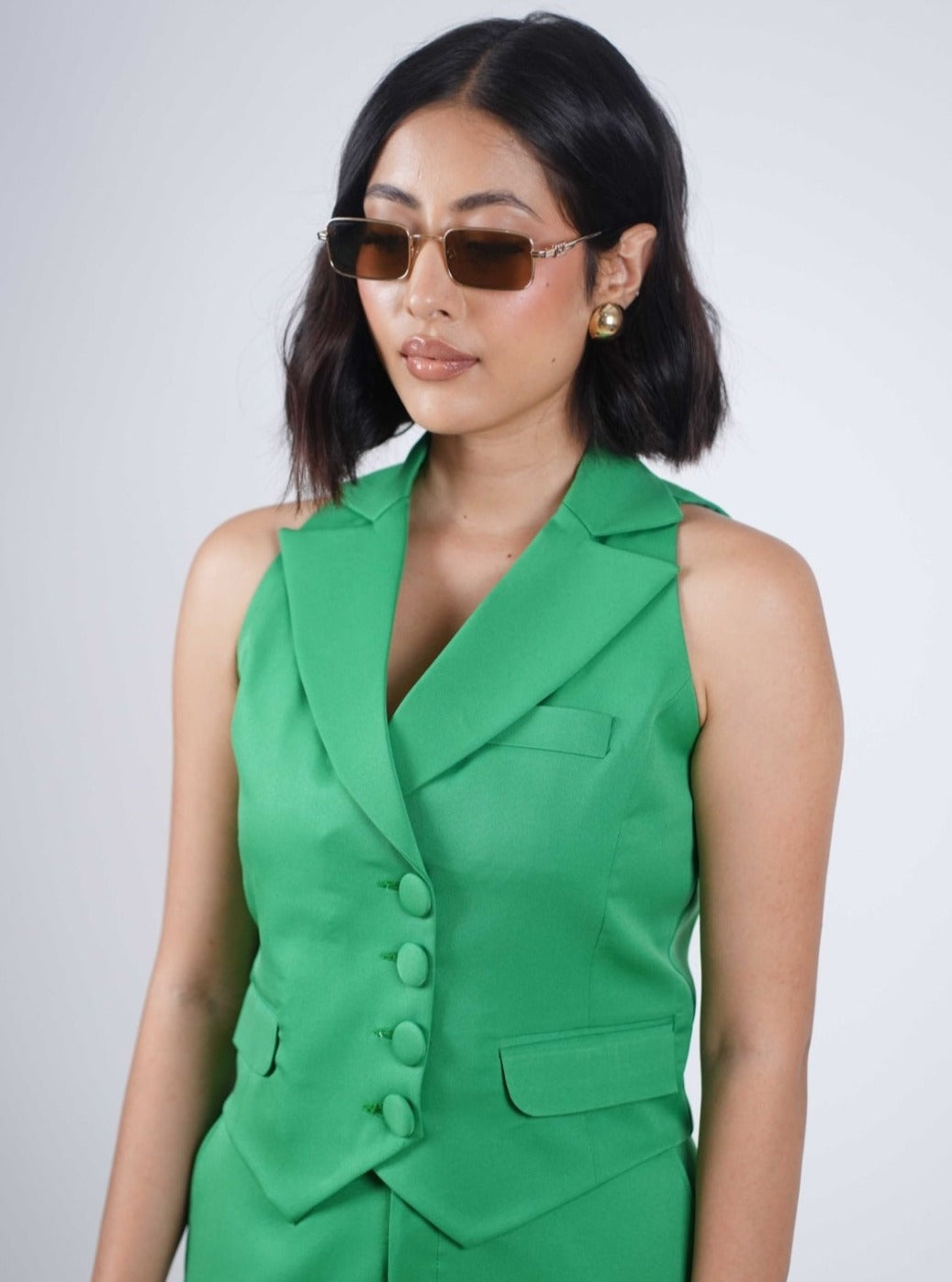 Green Double Breasted Waistcoat