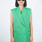 Green Sleeveless Blazer