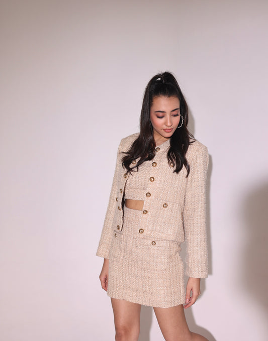 TIFFANY TWEED BLAZER WITH SKIRT