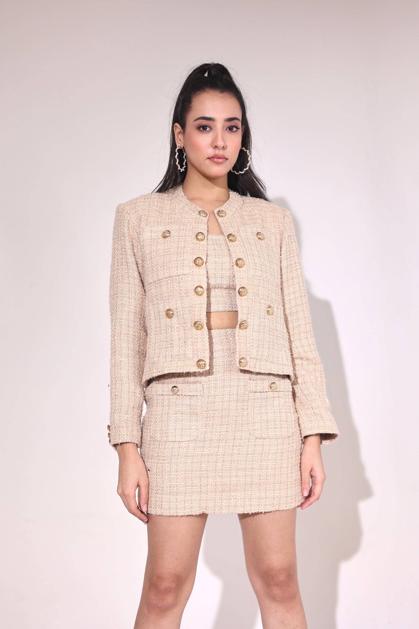 TIFFANY TWEED BLAZER WITH SKIRT