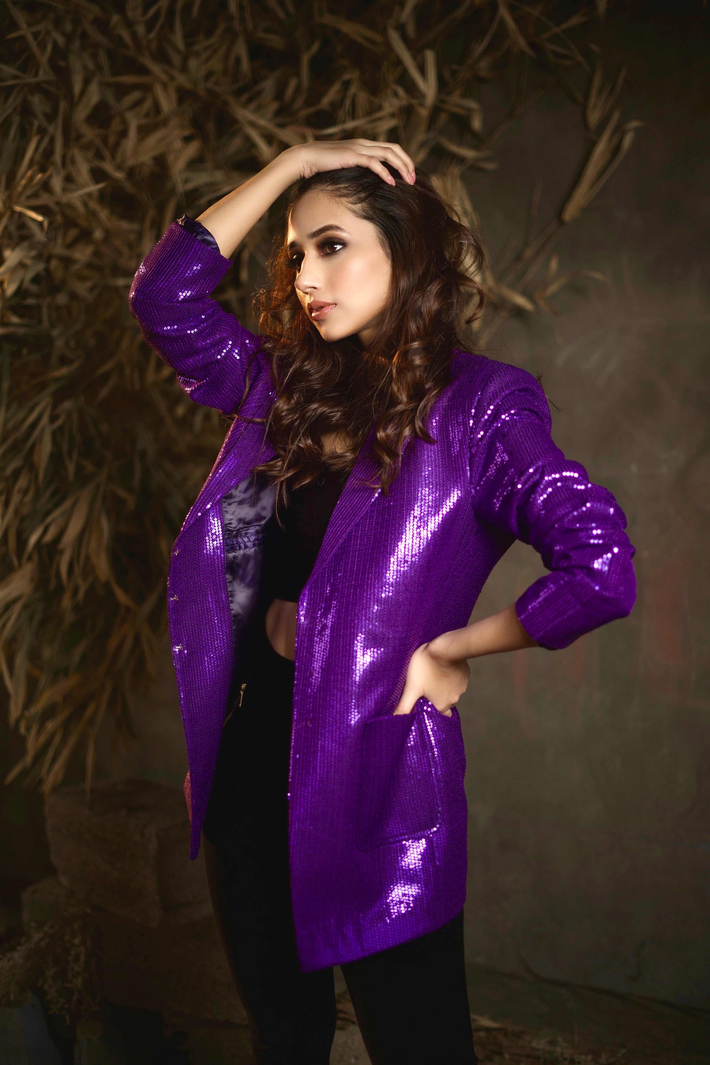 Purple deals sequin blazer