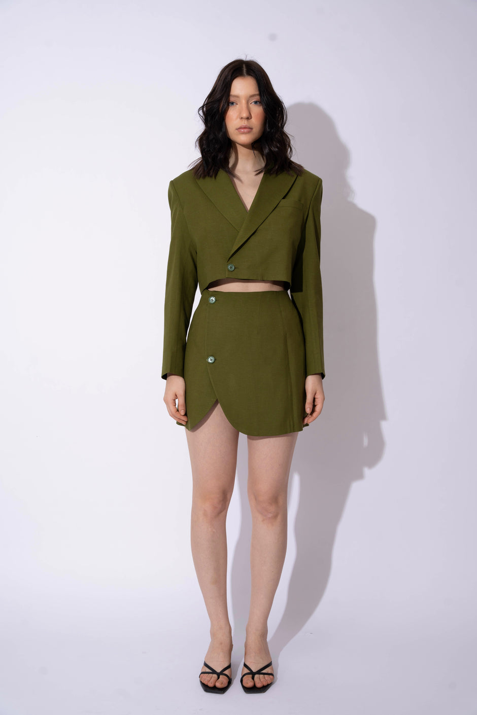OLIVE LINEN CO-ORD SET