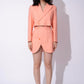 PEACH LINEN CROP BLAZER