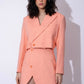 PEACH LINEN CROP BLAZER
