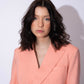 PEACH LINEN CROP BLAZER
