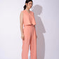 PEACH LINEN WAISTCOAT WITH PANTS
