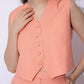 PEACH LINEN WAISTCOAT WITH PANTS