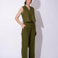 OLIVE WAISTCOAT WITH PANTS