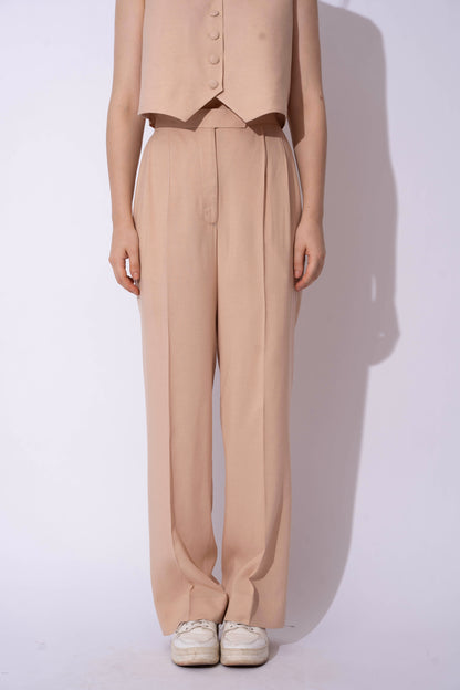 BEIGE LINEN WAISTCOAT WITH PANTS