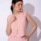 BABY PINK LINEN WAISTCOAT WITH PANTS