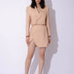 BEIGE LINEN CROP BLAZER