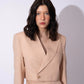 BEIGE LINEN CROP BLAZER