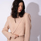 BEIGE LINEN CROP BLAZER