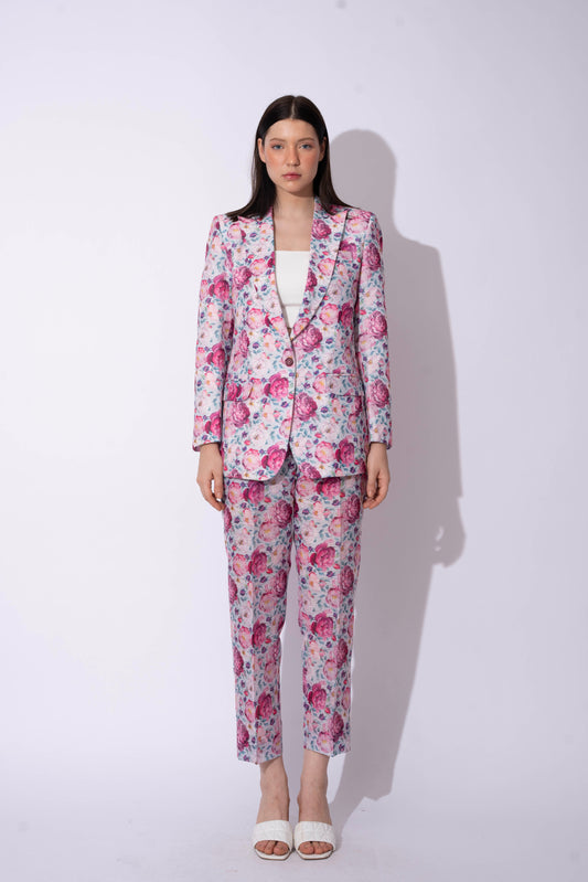 FLORAL LINEN PANT SUIT