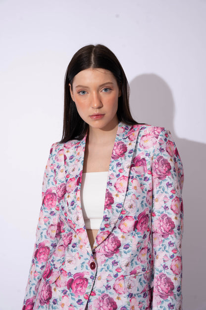 FLORAL LINEN PANT SUIT