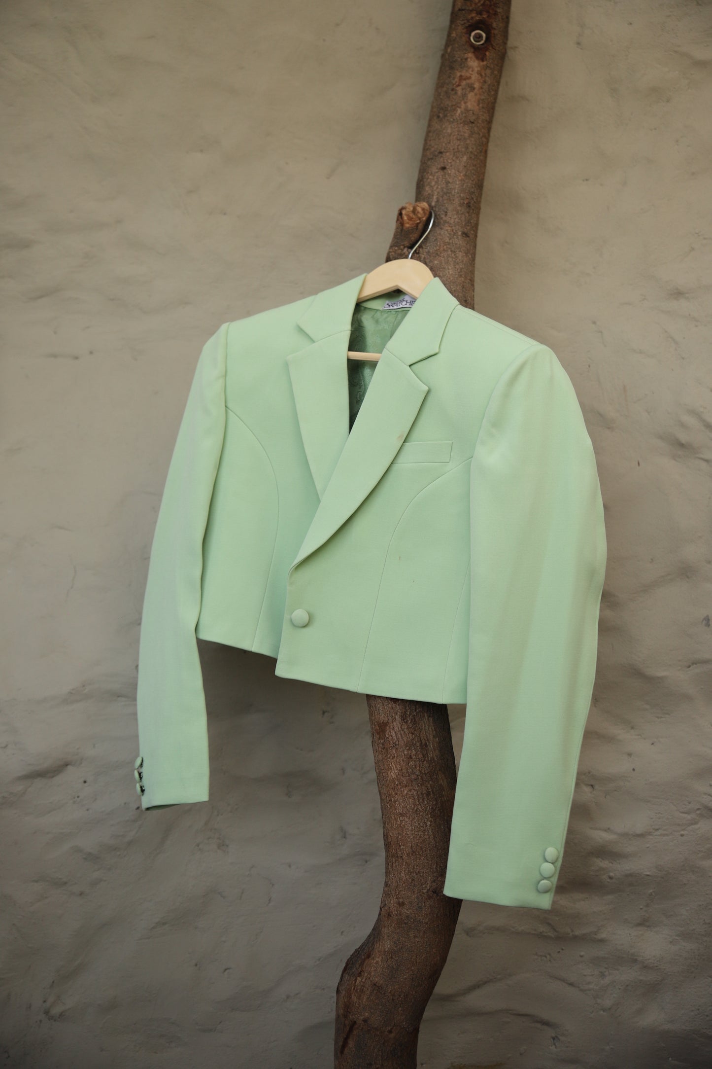 Pastel Green Crop Blazer