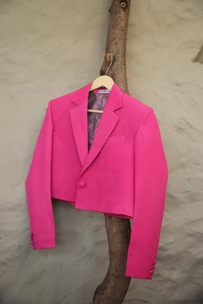 Hot Pink Crop Pantsuit