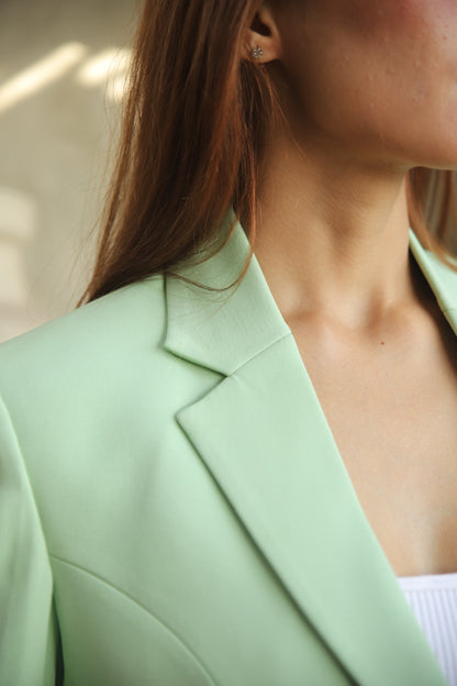 Pastel Green Crop Pantsuit