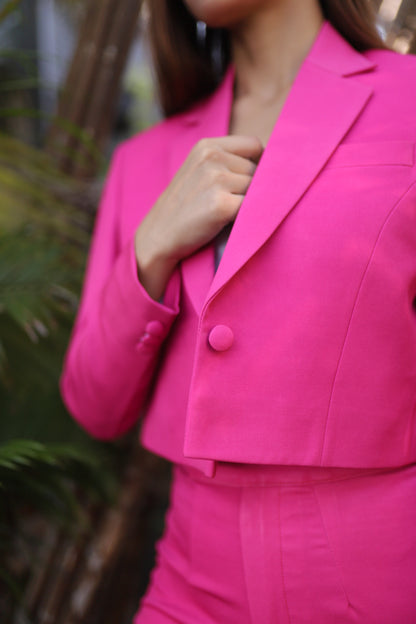 Hot Pink Crop Pantsuit