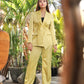 Lemon Silk Satin Pantsuit