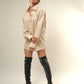Beige Oversized Shirt Dress