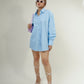Blue Oversized Shirt Dress