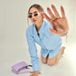 Blue Oversized Shirt Dress