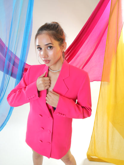 Hot Pink Oversized Blazer Dress