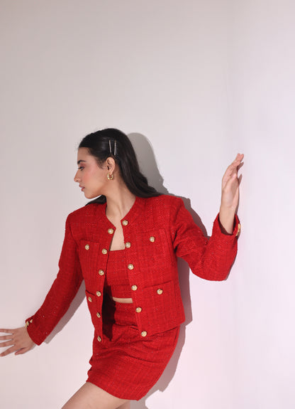 CHERYL TWEED BLAZER WITH SKIRT