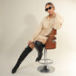 Beige Oversized Shirt Dress