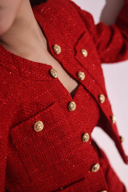 CHERYL TWEED BLAZER WITH SKIRT